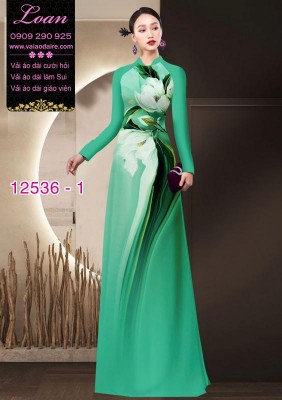 Vải áo dài hoa in 3D-DT 12536