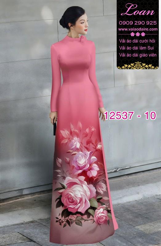 Vải áo dài hoa hồng in 3D Vải áo dài hoa hồng in 3D