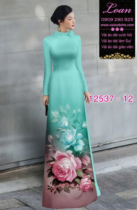 Vải áo dài hoa hồng in 3D Vải áo dài hoa hồng in 3D