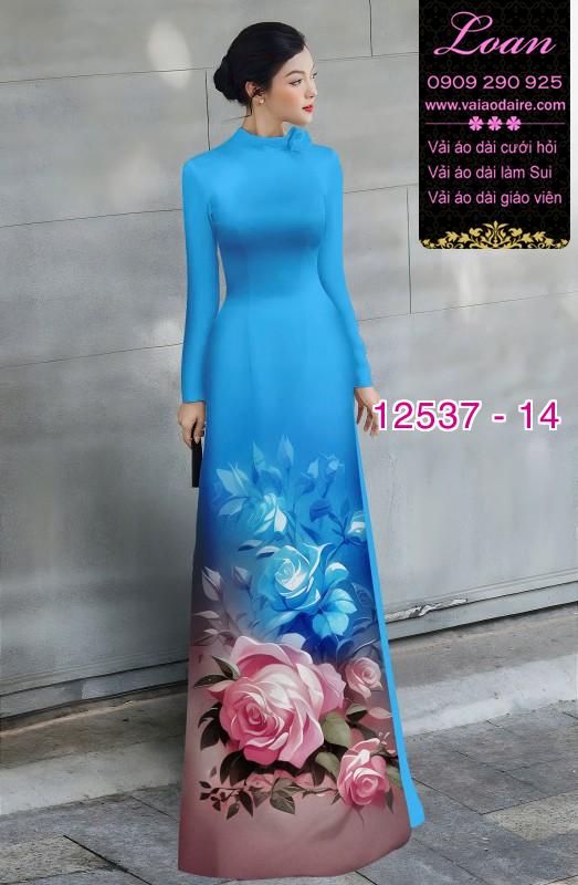 Vải áo dài hoa hồng in 3D Vải áo dài hoa hồng in 3D
