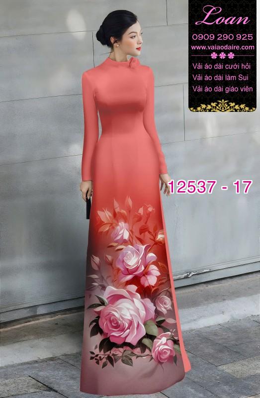 Vải áo dài hoa hồng in 3D Vải áo dài hoa hồng in 3D