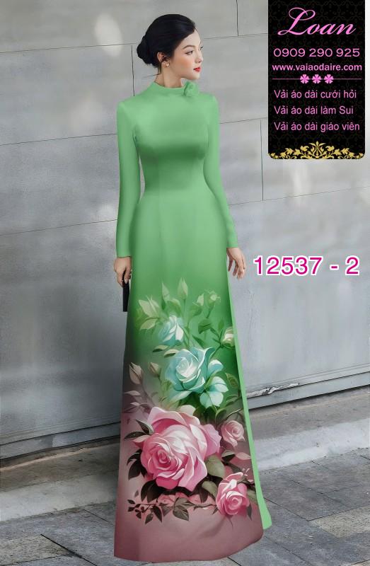 Vải áo dài hoa hồng in 3D Vải áo dài hoa hồng in 3D