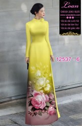 Vải áo dài hoa hồng in 3D