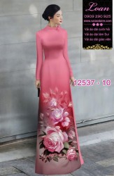 Vải áo dài hoa hồng in 3D
