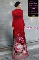 Vải áo dài hoa hồng in 3D