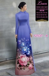 Vải áo dài hoa hồng in 3D