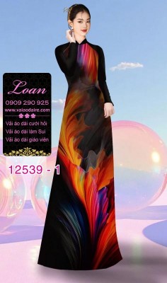Vải áo dài hiệu ứng loang màu-DT 12539