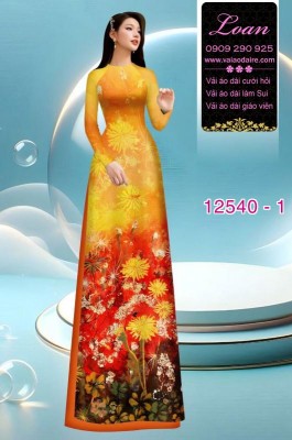 Vải áo dài hoa in 3D-DT 12540