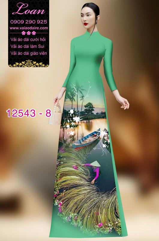 Vải áo dài hình nông dân Việt Nam