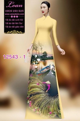 Vải áo dài hình nông dân Việt Nam-DT 12543