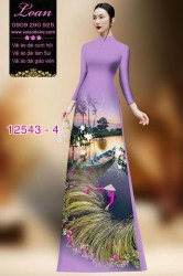 Vải áo dài hình nông dân Việt Nam