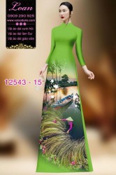 Vải áo dài hình nông dân Việt Nam