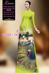 Vải áo dài hình nông dân Việt Nam