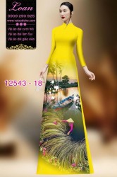 Vải áo dài hình nông dân Việt Nam