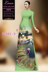 Vải áo dài hình nông dân Việt Nam