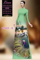Vải áo dài hình nông dân Việt Nam