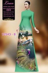 Vải áo dài hình nông dân Việt Nam