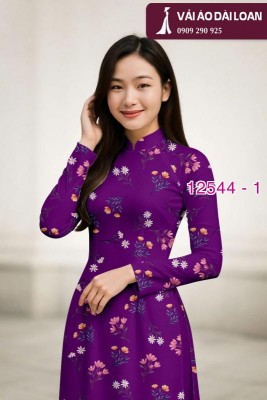 Vải áo dài hoa nhỏ nguyên áo-DT 12544