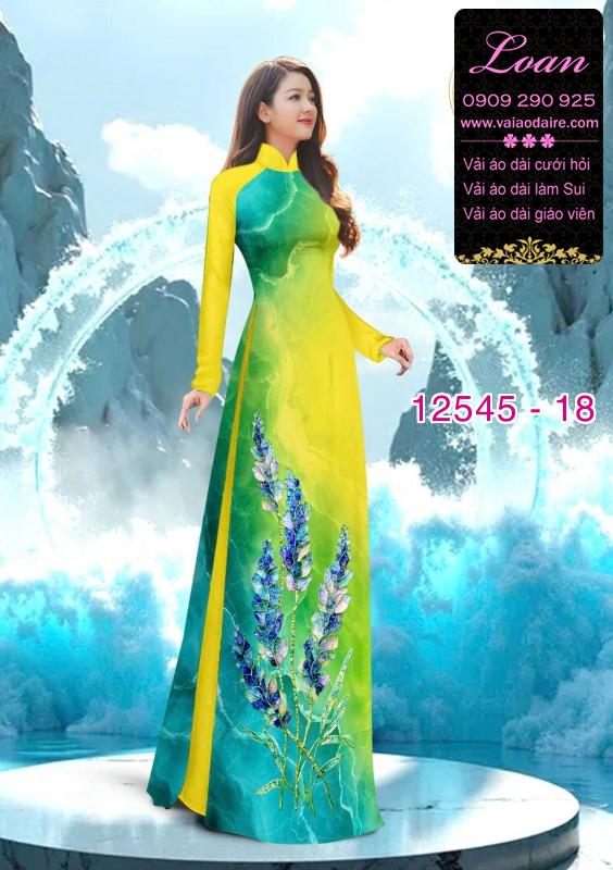 Vải áo dài hoa in 3D Vải áo dài hoa in 3D
