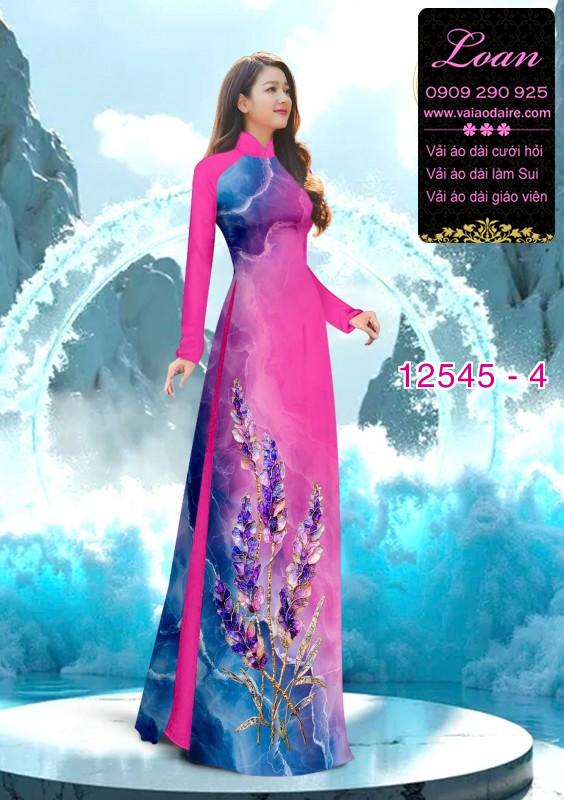 Vải áo dài hoa in 3D Vải áo dài hoa in 3D