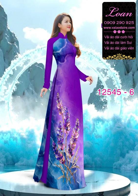 Vải áo dài hoa in 3D Vải áo dài hoa in 3D
