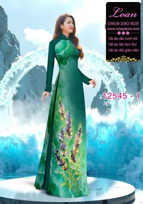 Vải áo dài hoa in 3D-DT 12545
