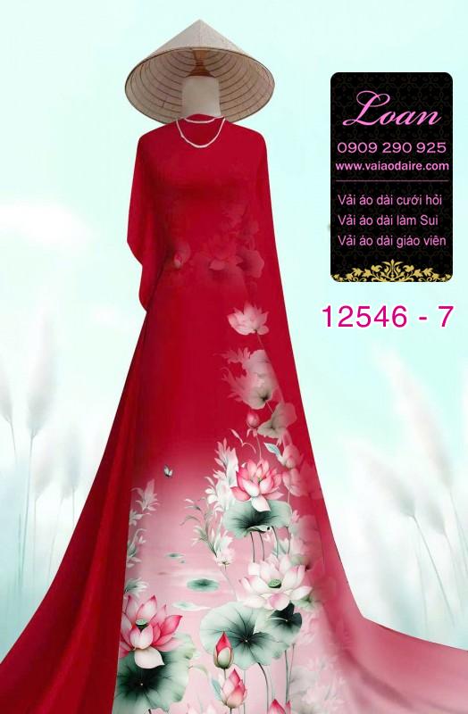 Vải áo dài hoa sen in 3D Vải áo dài hoa sen in 3D