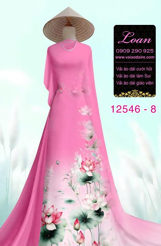 Vải áo dài hoa sen in 3D Vải áo dài hoa sen in 3D