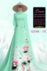 Vải áo dài hoa sen in 3D