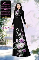 Vải áo dài hoa in 3D dễ thương