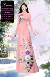 Vải áo dài hoa in 3D dễ thương