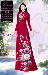 Vải áo dài hoa in 3D dễ thương