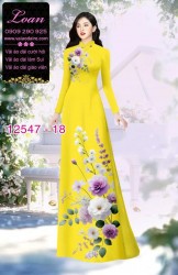 Vải áo dài hoa in 3D dễ thương