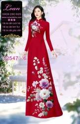 Vải áo dài hoa in 3D dễ thương