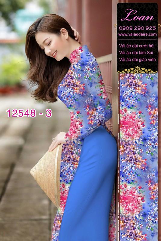 Vải áo dài hoa nhí sắc xảo