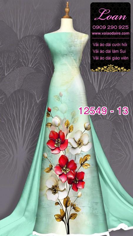 Vải áo dài hoa in 3D Vải áo dài hoa in 3D