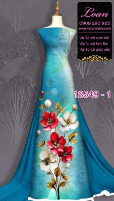 Vải áo dài hoa in 3D-DT 12549