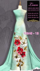 Vải áo dài hoa in 3D