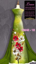 Vải áo dài hoa in 3D