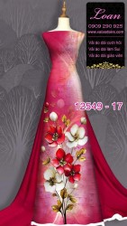 Vải áo dài hoa in 3D