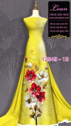 Vải áo dài hoa in 3D