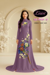 Vải áo dài vẽ hoa mẫu đơn