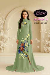 Vải áo dài vẽ hoa mẫu đơn