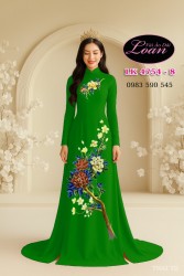 Vải áo dài vẽ hoa mẫu đơn