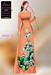 Vải áo dài hoa sen in 3D