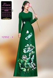 Vải áo dài hoa sen in 3D