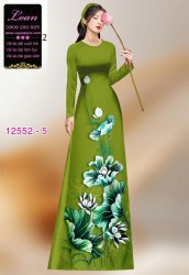 Vải áo dài hoa sen in 3D