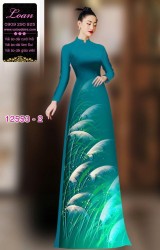 Vải áo dài hoa cỏ lau in 3D