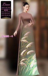 Vải áo dài hoa cỏ lau in 3D