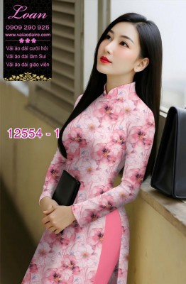 Vải áo dài hoa nhỏ nguyên áo-DT 12554